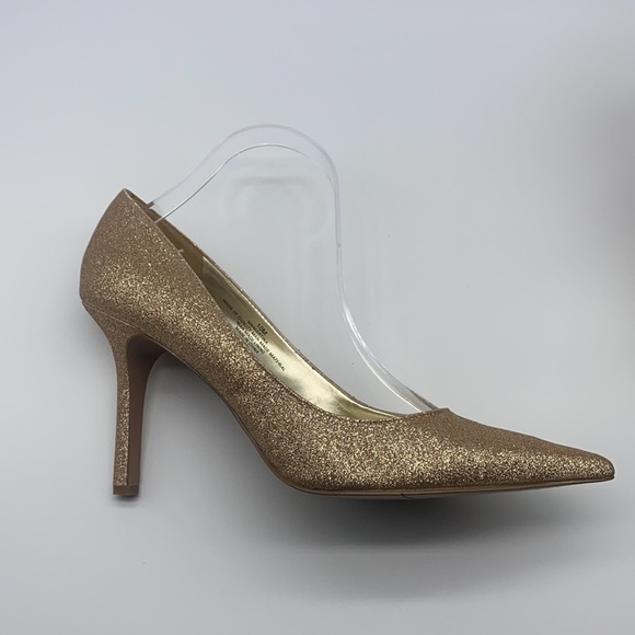 Nine West - Martina Gold Glitter Pointed Toe Heels Size 10 - Picture 5 of 16